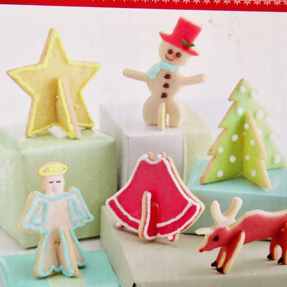Nordic Ware 3-D 3D Christmas Cookie Cutters Set in Box Holiday Baking Snowman - Picture 4 of 8